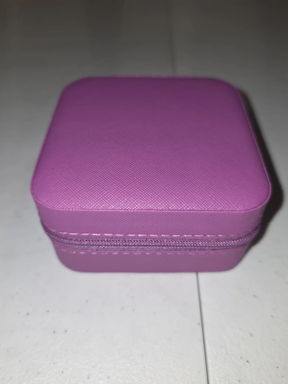 Purple Jewelry Travel Case with Mirror - Compact Organizer